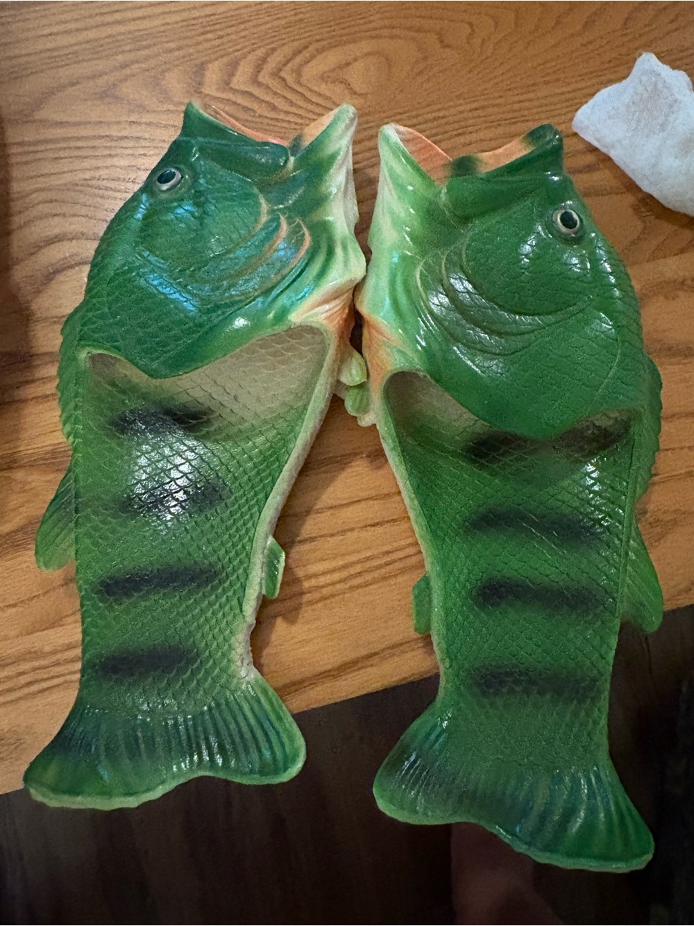 Green Fish-Design Slip-On Sandals for Women
